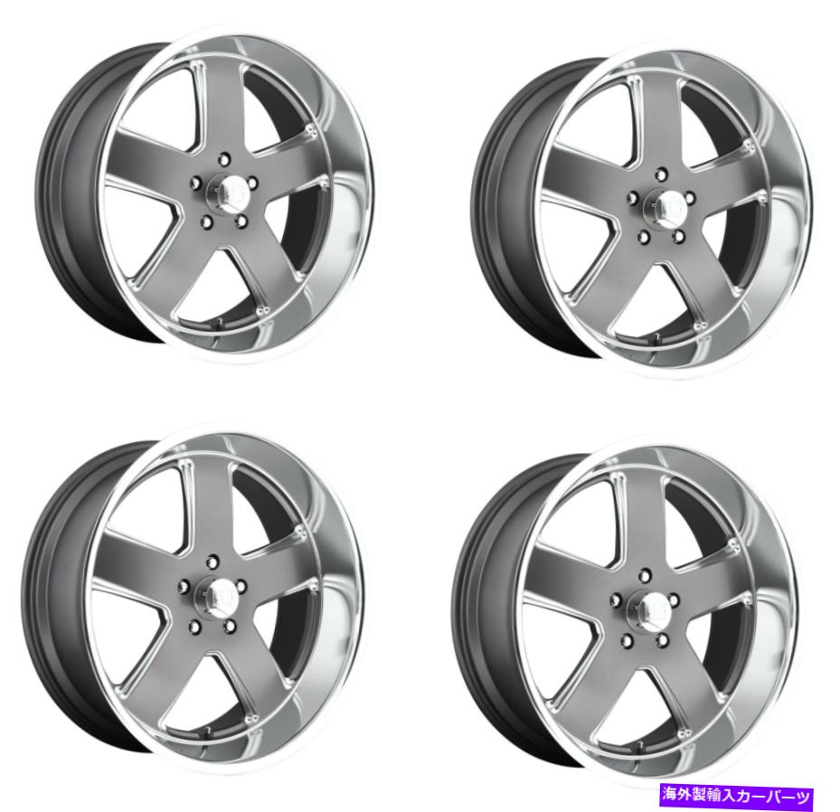 ホイール 4本セット セット4 20 "US MAG 1PC U118 Hustler Matte Gun Metal 20x9.5 5x4.75ホイール1mmリム Set 4 20" US Mag 1PC U118 HUSTLER MATTE GUN METAL 20x9.5 5X4.75 Wheels 1mm Rim【並行輸入品】|Us Custom Parts Shop USDM