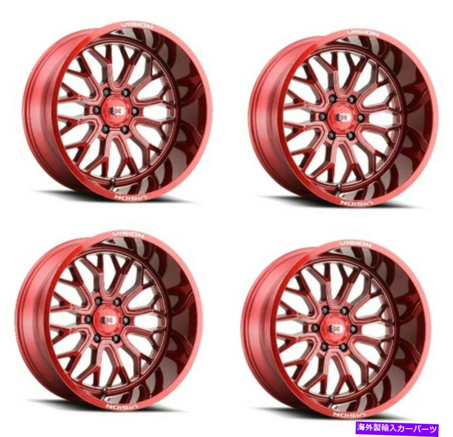 ホイール 4本セット セット4 20 "Vision 402 Riot Red Tint Milled Spoke Wheels20x12 6x135 Rims -51mm Set 4 20" Vision 402 Riot Red Tint Milled Spoke Wheels 20x12 6x135 Rims -51mm【並行輸入品】|Us Custom Parts Shop USDM