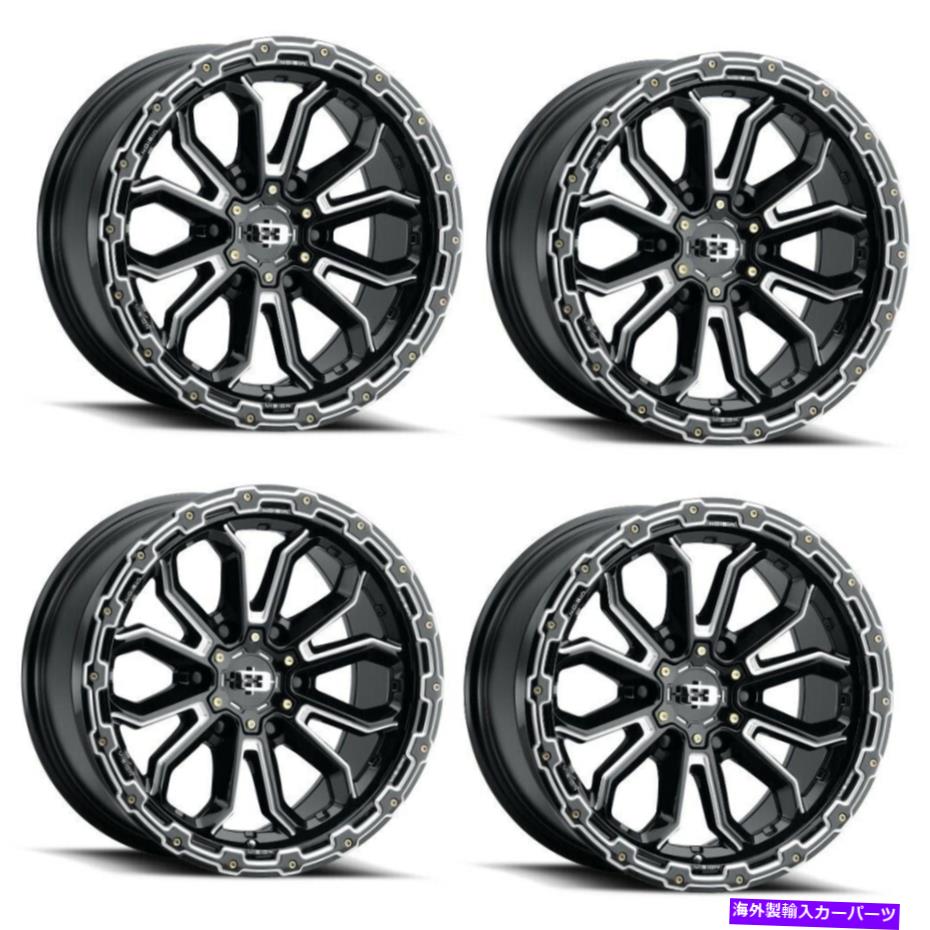 ホイール　４本セット セット4 20 "ビジョンオフロード405 koruptブラックミルドホイール20x9 8x180リム12mm Set 4 20" Vision Off-Road 405 Korupt Black Milled Wheels 20x9 8x180 Rims 12mm【並行輸入品】｜Us Custom Parts Shop USDM