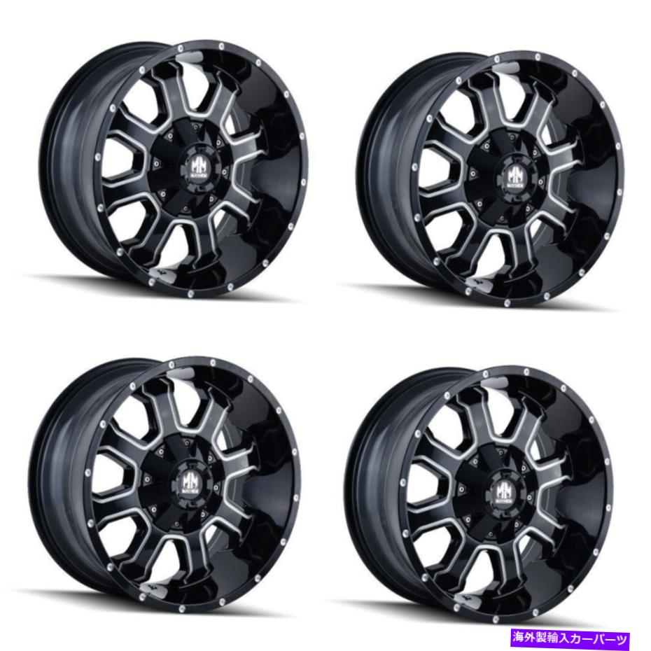 ホイール 4本セット セット4 20 "Mayhem Fierce Black W/Milled Spokes Wheels20x9 6x135 6x5.5 Rims 0mm Set 4 20" Mayhem Fierce Black W/Milled Spokes Wheels 20x9 6x135 6x5.5 Rims 0mm【並行輸入品】|Us Custom Parts Shop USDM
