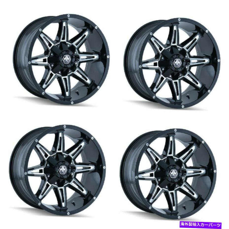 ホイール 4本セット セット4 20 "Mayhem Rampage Black w/Milled Spokes Wheels20x9 8x180トラックリム18mm Set 4 20" Mayhem Rampage Black W/Milled Spokes Wheels 20x9 8x180 Truck Rims 18mm【並行輸入品】|Us Custom Parts Shop USDM
