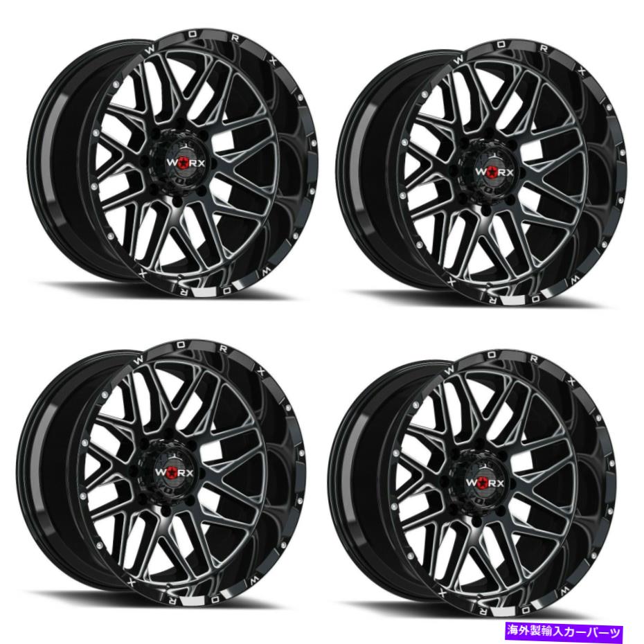 ホイール　４本セット セット4 20 "ワックス819bm 20x10 8x170グロスブラックw/ミル付きアクセントホイール-19mmリム Set 4 20" Worx 819BM 20x10 8x170 Gloss Black w/ Milled Accents Wheels -19mm Rims【並行輸入品】｜Us Custom Parts Shop USDM 360,608円