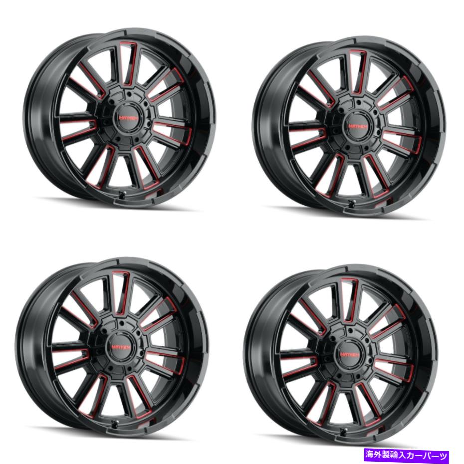 ホイール　４本セット セット4 20 "メイヘムアポロブラックw/プリズムレッドホイール20x10 6x135 6x5.5 rims -19mm Set 4 20" Mayhem Apollo Black W/Prism Red Wheels 20x10 6x135 6x5.5 Rims -19mm【並行輸入品】｜Us Custom Parts Shop USDM