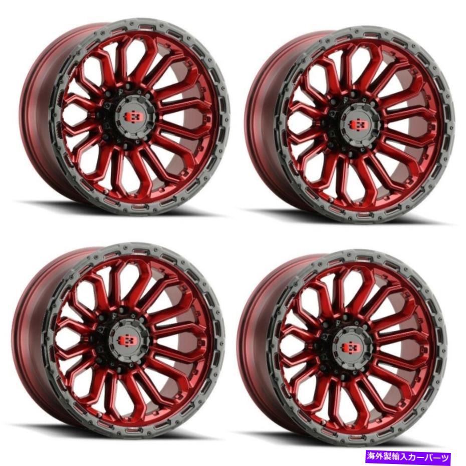 ホイール 4本セット セット4 20 "ビジョンオフロード405 korupt red w/ blackリップホイール20x9 5x5.5 rim -12mm Set 4 20" Vision Off-Road 405 Korupt Red w/ Black Lip Wheel 20x9 5x5.5 Rim -12mm【並行輸入品】|Us Custom Parts Shop USDM