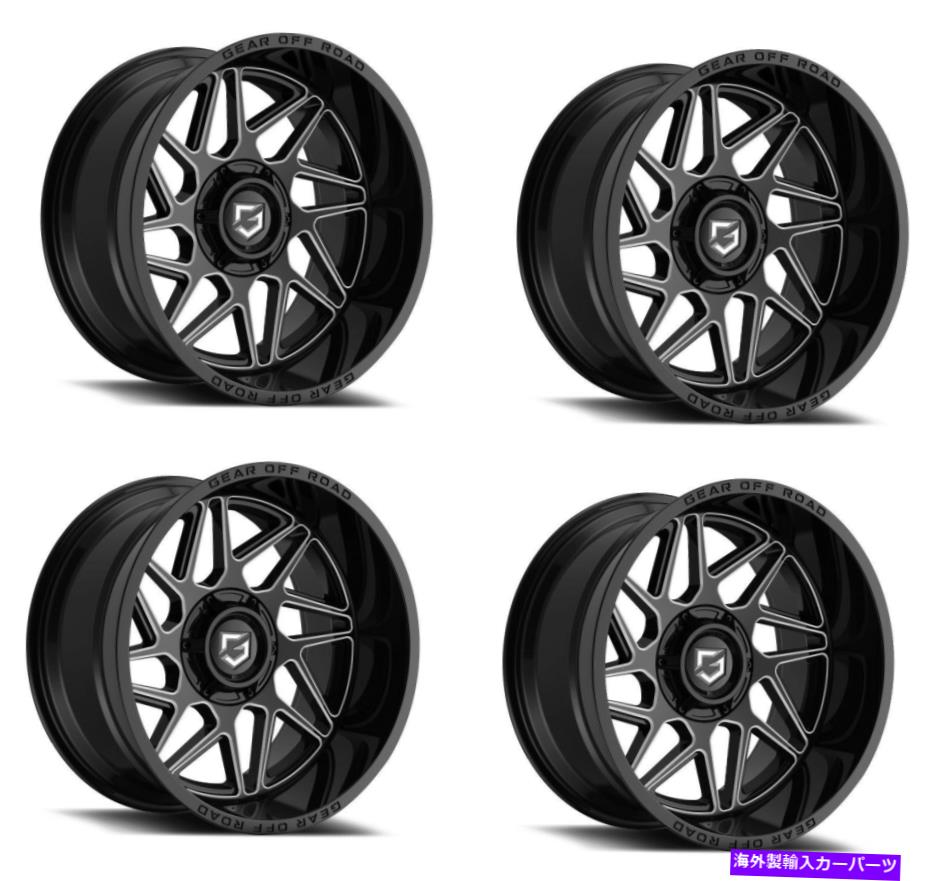 ホイール 4本セット セット4 20 "ギアオフロード761bm比20x9 6x135 6x5.5ブラックミルホイール18mm Set 4 20" Gear Off Road 761BM Ratio 20x9 6x135 6x5.5 Black Milled Wheels 18mm【並行輸入品】|Us Custom Parts Shop USDM