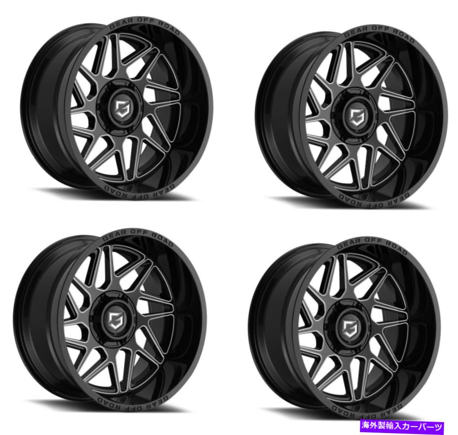 ホイール 4本セット セット4 20 "ギアオフロード761bm比20x9 5x15 5x150ブラックミルホイール18mm Set 4 20" Gear Off Road 761BM Ratio 20x9 5x5.5 5x150 Black Milled Wheels 18mm【並行輸入品】|Us Custom Parts Shop USDM