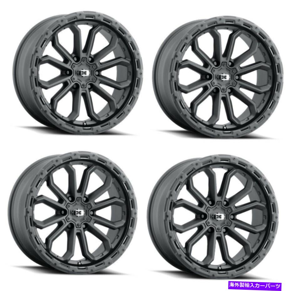 ホイール 4本セット セット4 17 "ビジョンオフロード405 koruptサテンブラックホイール17x9 6x5.5リム-12mm Set 4 17" Vision Off-Road 405 Korupt Satin Black Wheels 17x9 6x5.5 Rims -12mm【並行輸入品】|Us Custom Parts Shop USDM