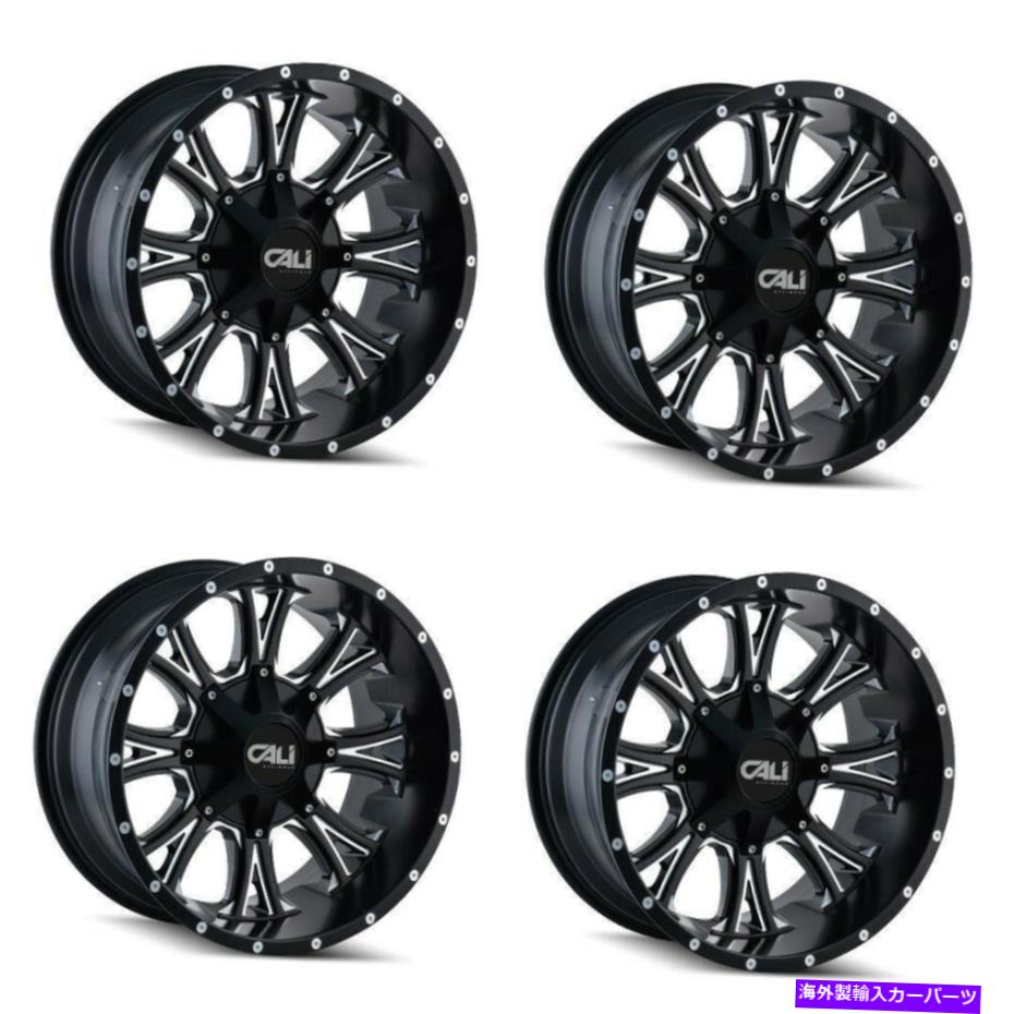 ホイール　４本セット セット4 22 "Caliオフロードアメリカーナサテンブラック/ミルドスポーク22x14 8x180 -76mm Set 4 22" Cali Off-Road Americana Satin Black/Milled Spokes 22x14 8x180 -76mm【並行輸入品】｜Us Custom Parts Shop USDM