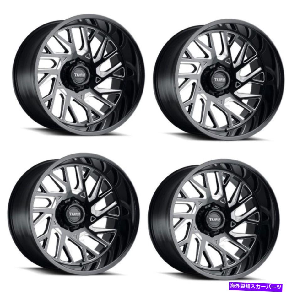 ホイール 4本セット セット4 24 "タフT4Bグロスブラックミリングスポーク24x14 6x5.5ホイール-72mmリフトリム Set 4 24" Tuff T4B Gloss Black Milled Spokes 24x14 6x5.5 Wheels -72mm Lifted Rim【並行輸入品】|Us Custom Parts Shop USDM