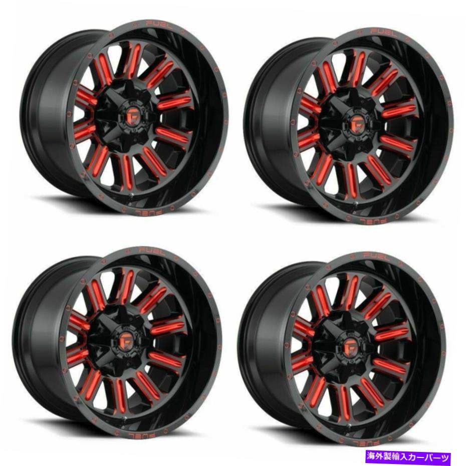 ホイール　４本セット セット4 22 "燃料D621ハードライン22x10グロスブラックレッド6x135 6x5.5ホイール-18mmリム Set 4 22" Fuel D621 Hardline 22x10 Gloss Black Red 6x135 6x5.5 Wheels -18mm Rims【並行輸入品】｜Us Custom Parts Shop USDM