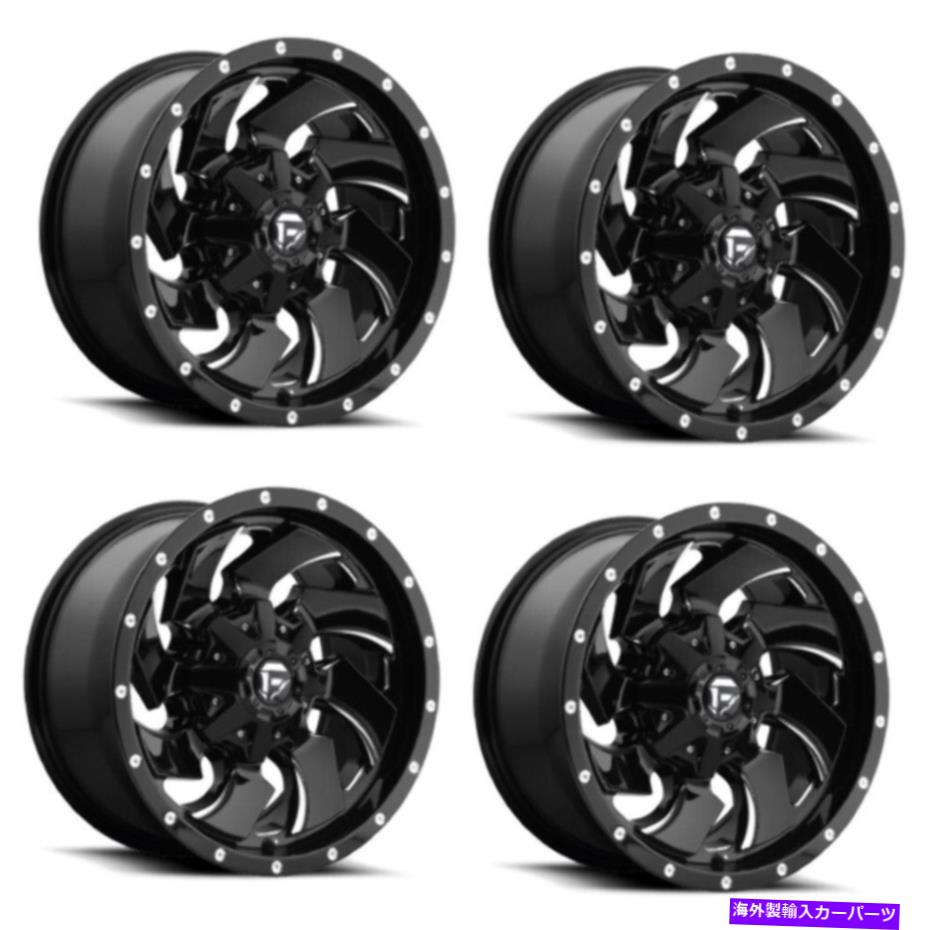 ホイール 4本セット セット4 22 "Fuel Cleaver 22x12 Jeep 5x4.5 5x5 -44mmのために持ち上げられたブラックミルホイール Set 4 22" Fuel Cleaver 22x12 Black Milled Wheels Lifted For Jeep 5x4.5 5x5 -44mm【並行輸入品】|Us Custom Parts Shop USDM