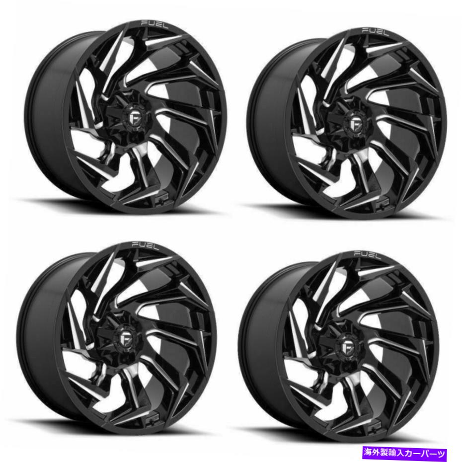 ホイール　４本セット セット4 22 "燃料1PC D753反応光沢ブラックミリング22x10 5x5.5/150ホイール-18mm Set 4 22" Fuel 1PC D753 Reaction Gloss Black Milled 22x10 5X5.5/150 Wheels -18mm【並行輸入品】｜Us Custom Parts Shop USDM
