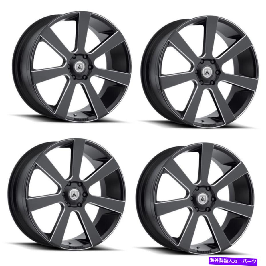ホイール　４本セット セット4 24 \"アサンティブラックABL-15アポロサテンブラックミリング24x9 6x135ホイール35mm Set 4 24\" Asanti Black ABL-15 Apollo Satin Black Milled 24x9 6x135 Wheels 35mm【並行輸入品】