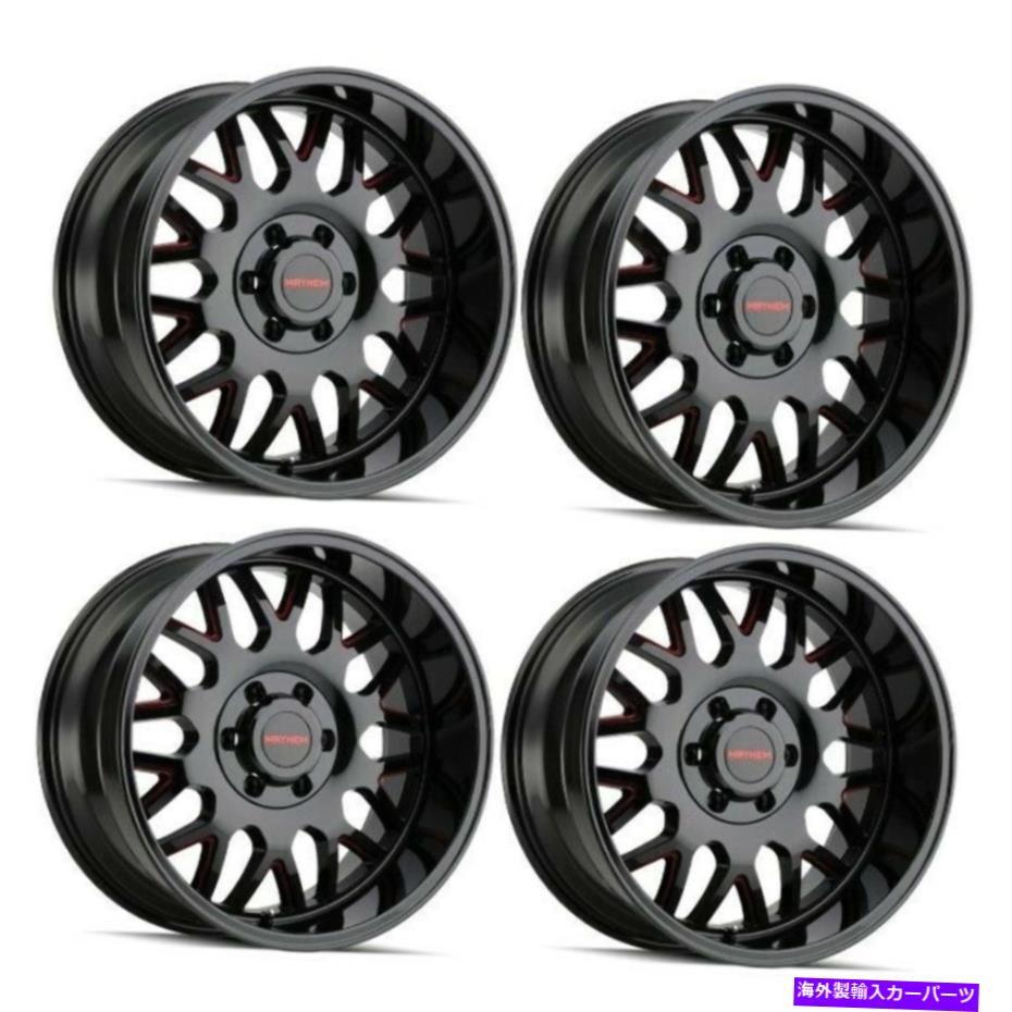 ホイール 4本セット セット4 20 "メイヘムトリップワイヤーブラックw/プリズムレッドホイール20x9 5x5.5トラックリム0mm Set 4 20" Mayhem Tripwire Black W/Prism Red Wheels 20x9 5x5.5 Truck Rims 0mm【並行輸入品】|Us Custom Parts Shop USDM
