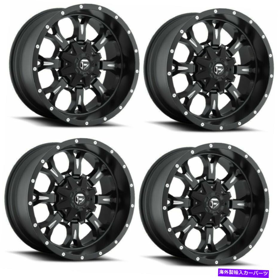 ホイール　４本セット セット4 20 "燃料クランクD517ブラックミリングホイール20x10 8ラグ8x6.5 -12mmリフト Set 4 20" Fuel Krank D517 Black Milled Wheels 20x10 8 Lug 8x6.5 -12mm Lifted【並行輸入品】｜Us Custom Parts Shop USDM