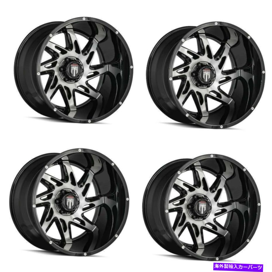 ホイール　４本セット セット4 22 "American Truxx Spyder Black/機械加工ホイール22x14 5x5 Rims -76mm Set 4 22" American Truxx Spyder Black/Machined Wheels 22x14 5x5 Rims -76mm【並行輸入品】｜Us Custom Parts Shop USDM