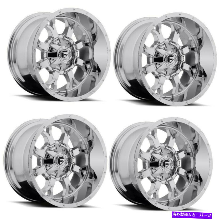 ホイール 4本セット 4 20 '燃料KRANK D516クロムホイール20x10 8x180 -12mmリフトトラックリム Set of 4 20' Fuel Krank D516 Chrome Wheels 20x10 8x180 -12mm Lifted Truck Rims【並行輸入品】