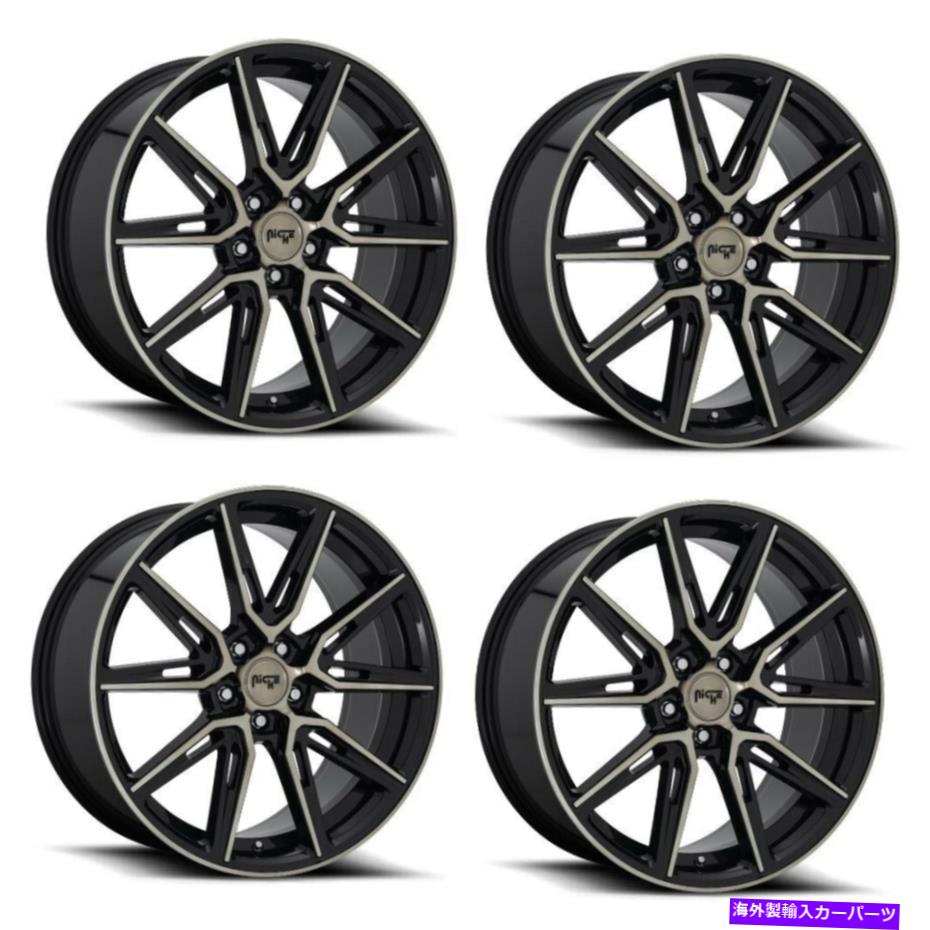 ホイール　４本セット セット4 20 "ニッチ1PC M219ジェメログロス機械加工ダブルダークピント20x10.5 5x112 W Set 4 20" Niche 1PC M219 GEMELLO GLOSS MACHINED DOUBLE DARK TINT 20x10.5 5X112 W【並行輸入品】｜Us Custom Parts Shop USDM