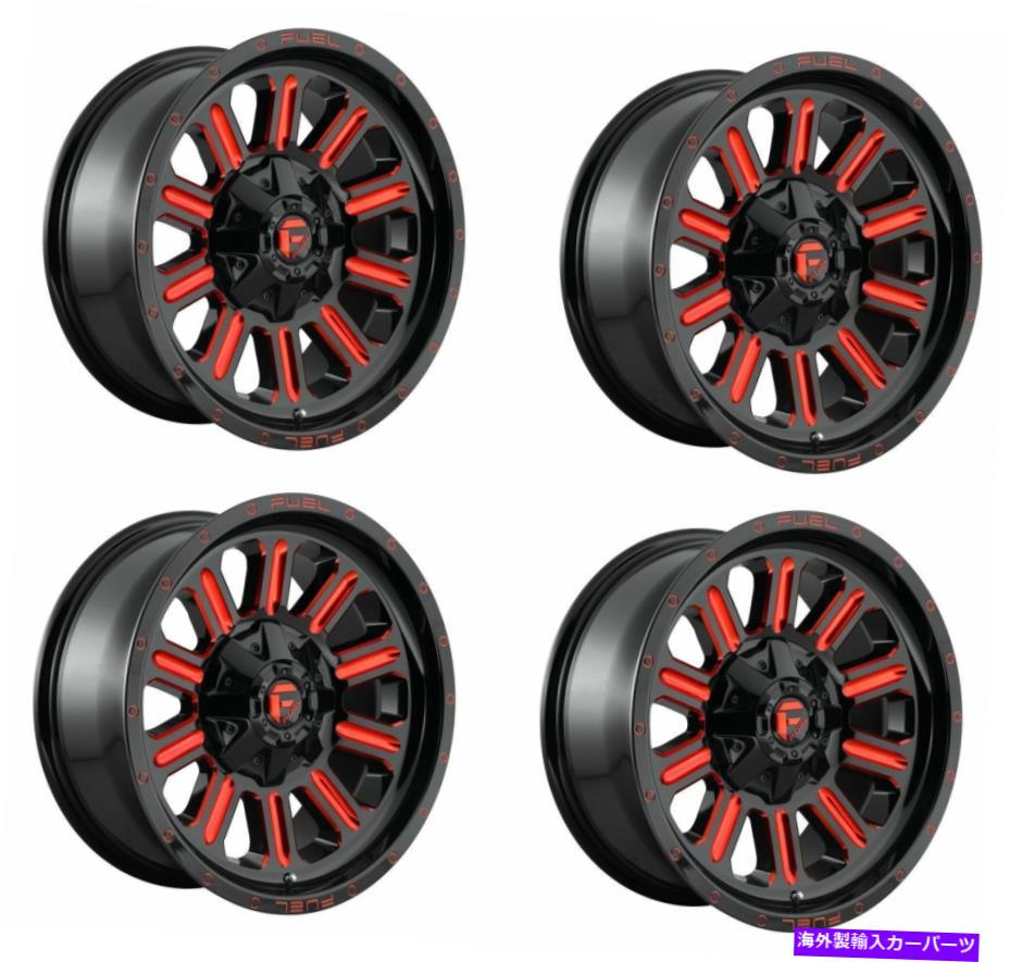 ホイール　４本セット 4 20インチの燃料ハードラインD621グロスミリングレッド20x9 5x555x150 19mmトラックリムのセット Set of 4 20\