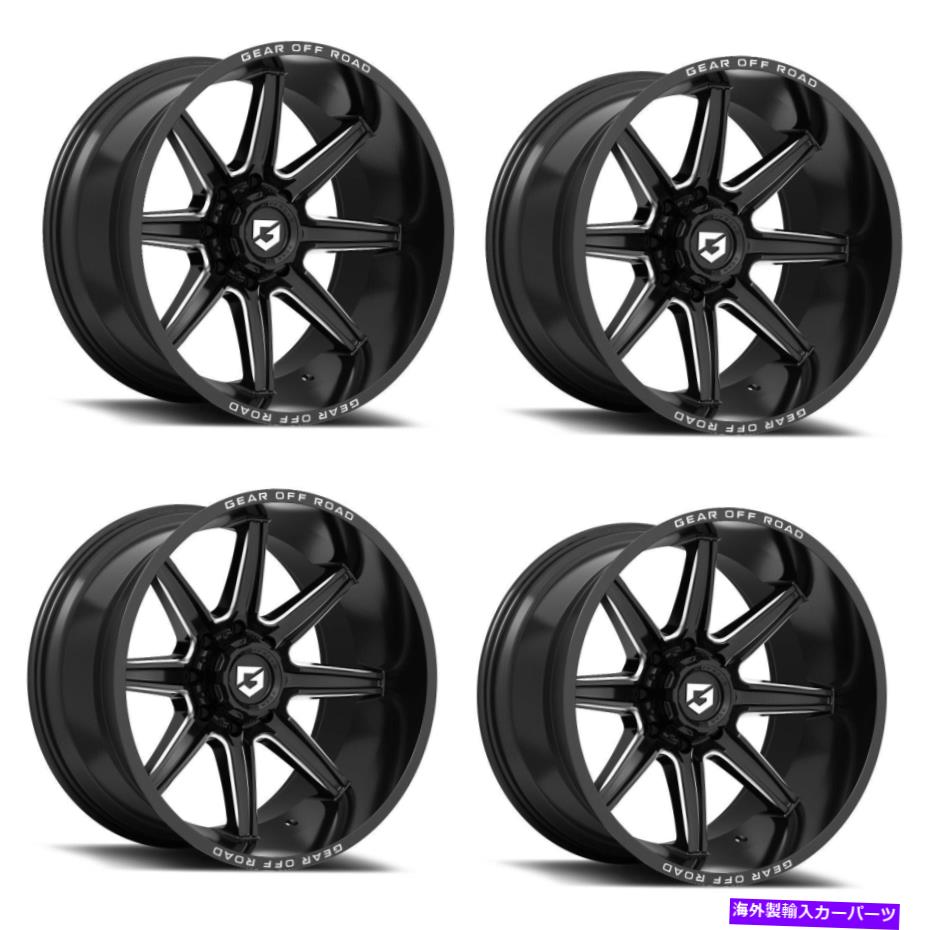 ホイール 4本セット セット4 20 "ギアオフロード765bm 20x12 8x6.5グロスブラックミリングホイール-44mmリム Set 4 20" Gear Off Road 765BM 20x12 8x6.5 Gloss Black Milled Wheels -44mm Rims【並行輸入品】|Us Custom Parts Shop USDM