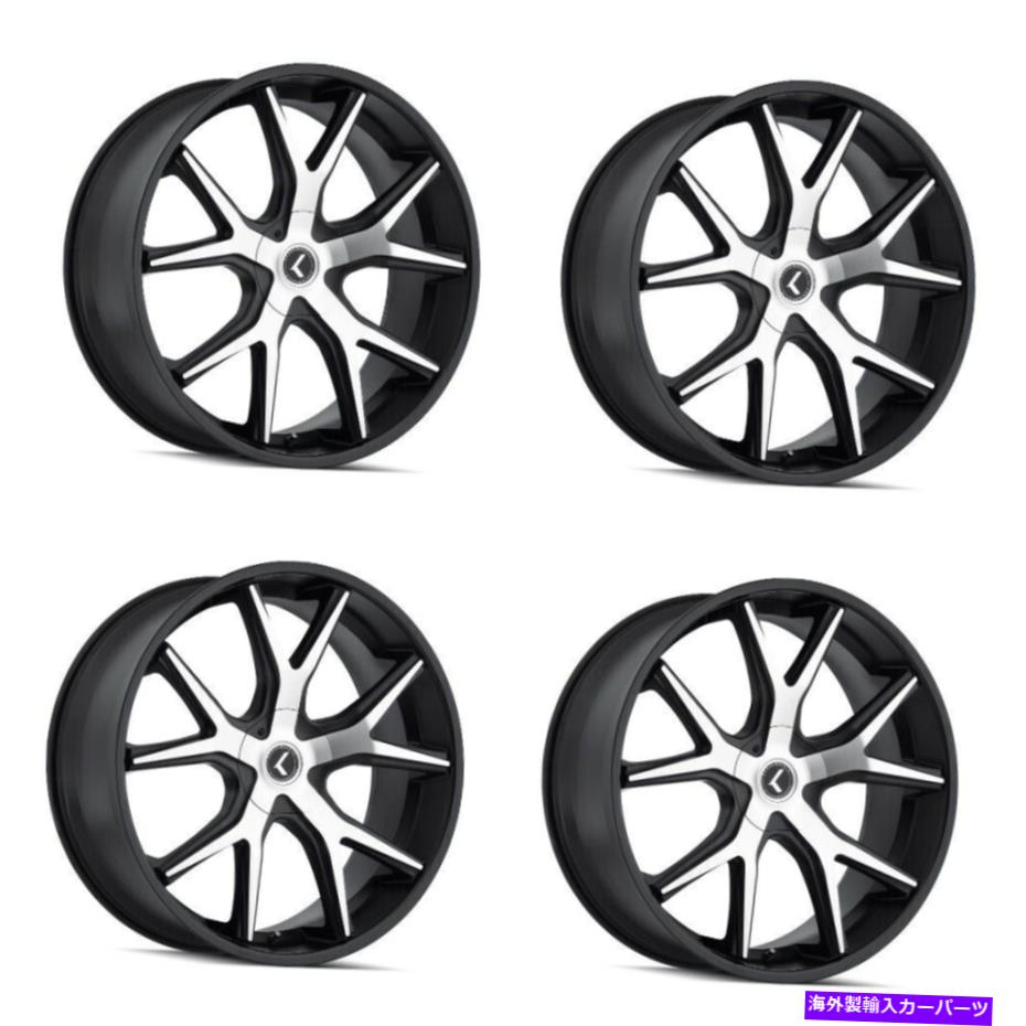 ホイール　４本セット セット4 26 "Kraze Spltzブラック/機械加工ホイール26x10 5x115/5x120リム18mm Set 4 26" Kraze Spltz Black/Machined Wheels 26x10 5x115/5x120 Rims 18mm【並行輸入品】｜Us Custom Parts Shop USDM