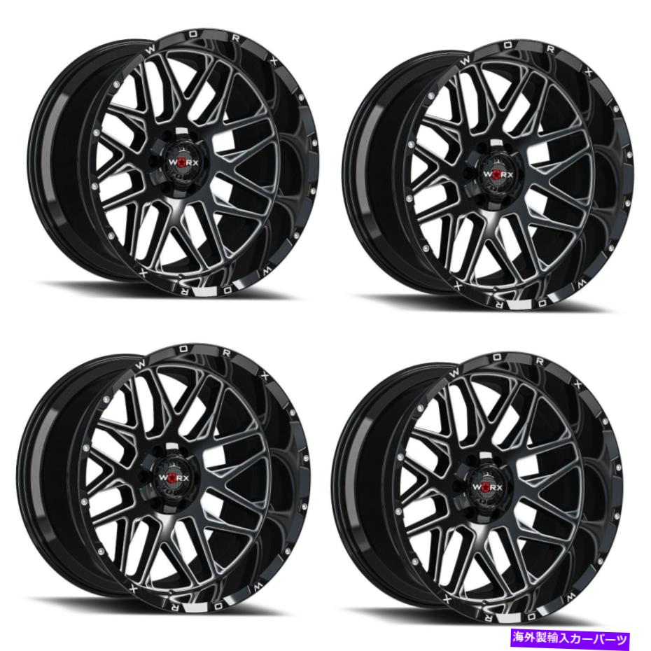 ホイール 4本セット セット4 20 "ワックス819bm 20x12 6x135/ 5.5グロスブラックw/ミル付きアクセントホイール-44mm Set 4 20" Worx 819BM 20X12 6x135/5.5 Gloss Black w/ Milled Accents Wheels -44mm【並行輸入品】|Us Custom Parts Shop USDM