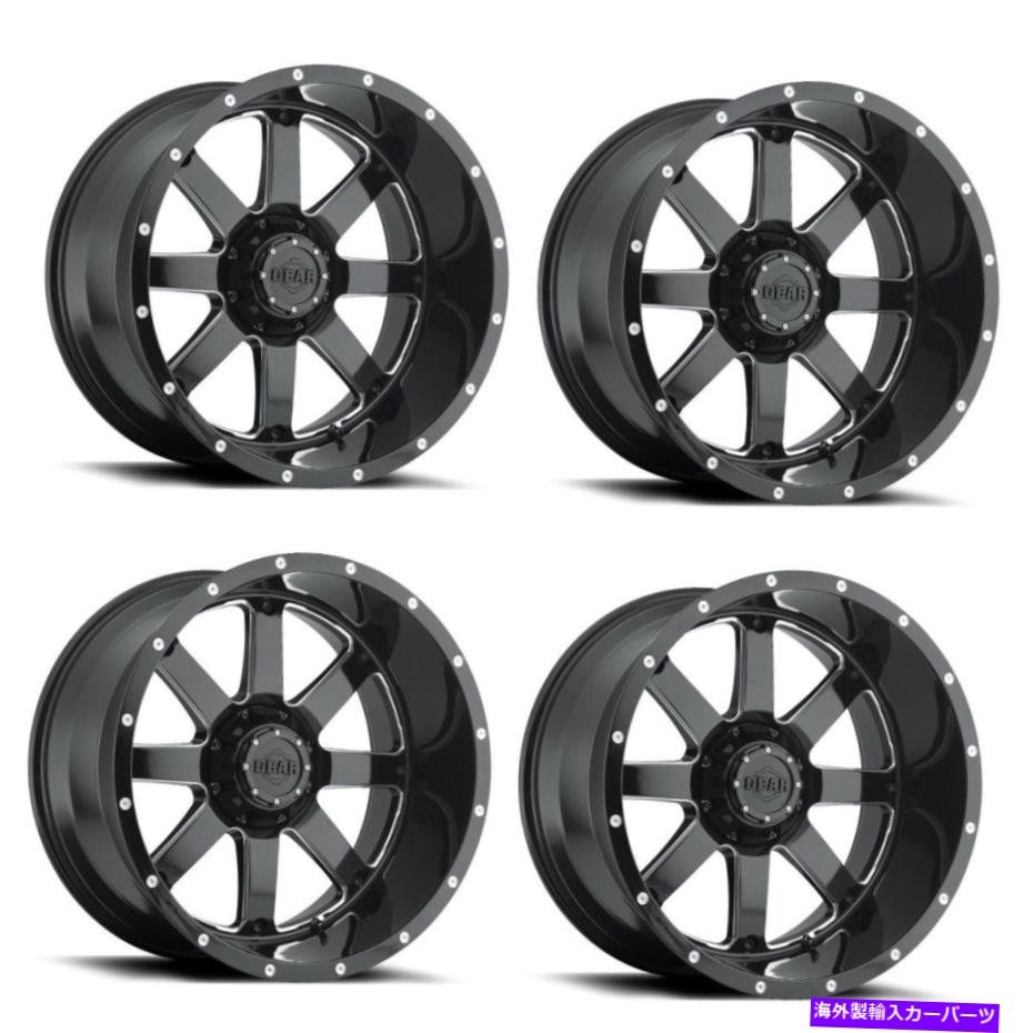 ホイール　４本セット セット4 22 "ギアオフロード726MBビッグブロック22x12 8x170ブラックCNCミルド-44mmリム Set 4 22" Gear Off Road 726MB Big Block 22x12 8x170 Black CNC Milled -44mm Rims【並行輸入品】｜Us Custom Parts Shop USDM