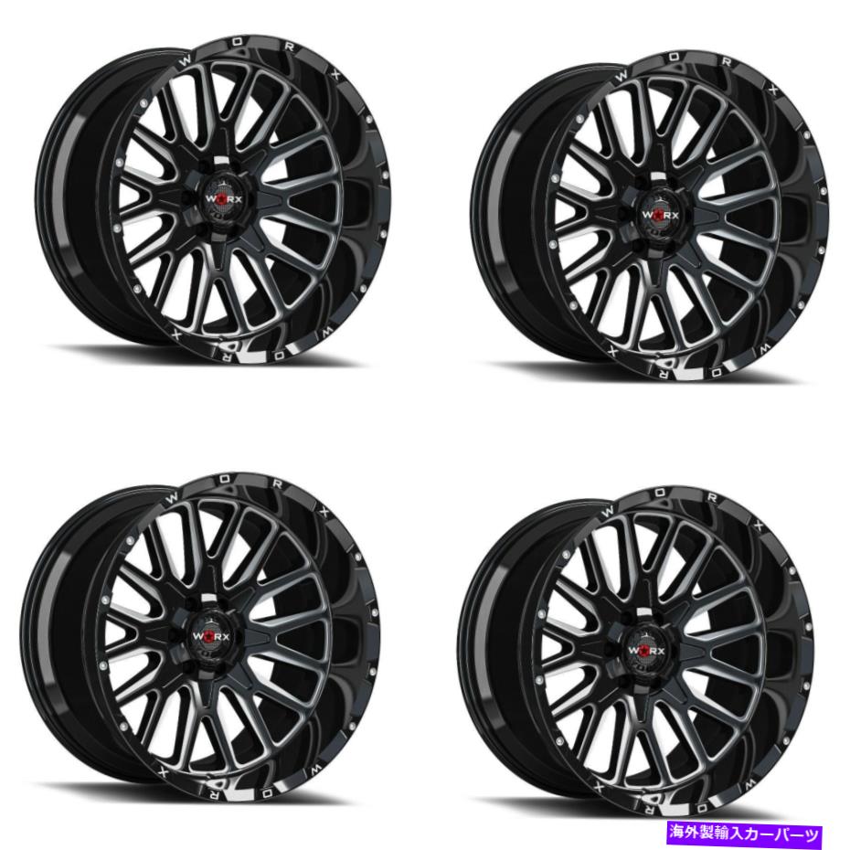 ホイール　４本セット セット4 20 "ワックス818bm 20x12 6x135 6x5.5グロスブラックw/ミル付きアクセント-44mmリム Set 4 20" Worx 818BM 20x12 6x135 6x5.5 Gloss Black w/ Milled Accents -44mm Rims【並行輸入品】｜Us Custom Parts Shop USDM
