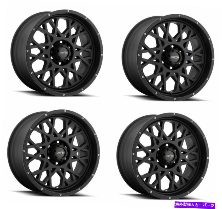 ホイール　４本セット セット4 24 "ビジョンオフロード412ロッカーサテンブラックホイール24x12 8x170リム-51mm Set 4 24" Vision Off-Road 412 Rocker Satin Black Wheels 24x12 8x170 Rims -51mm【並行輸入品】｜Us Custom Parts Shop USDM