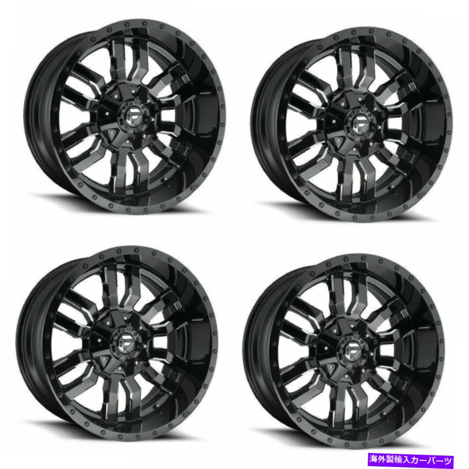 ホイール　４本セット セット4 24 "燃料スレッジD595グロスブラックミリングトラックリム24x14 6x135 6x5.5 -75mm Set 4 24" Fuel Sledge D595 Gloss Black Milled Truck Rims 24x14 6x135 6x5.5 -75mm【並行輸入品】｜Us Custom Parts Shop USDM