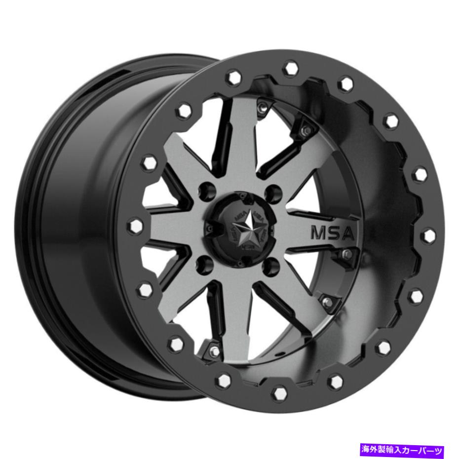 ホイール　４本セット MSAオフロードM21 LOK BEADLOCK 14X10 4x156 -10チャコールチントホイール（4）132 14 \