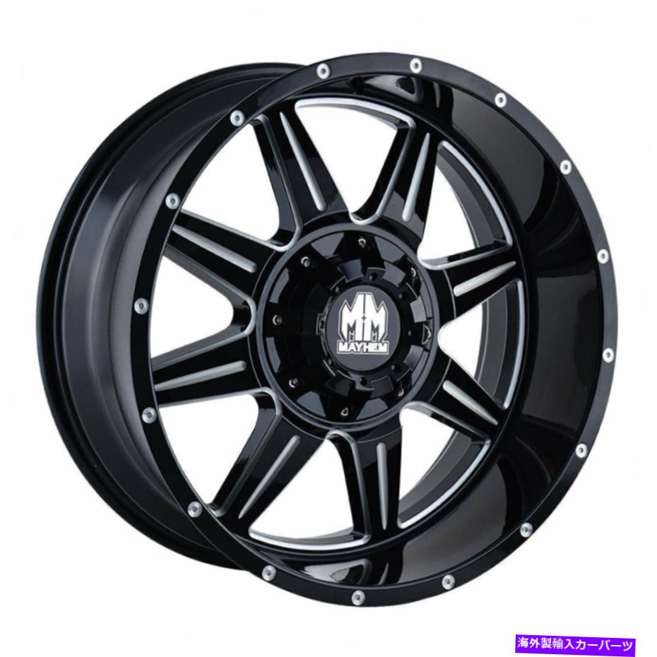 ホイール　４本セット メイヘム8100モンストリ18x9 Mayhem 8100 Monstir 18x9 5x5.5/5x150 -12 Gloss Black Milled Wheels(4) 110 18\