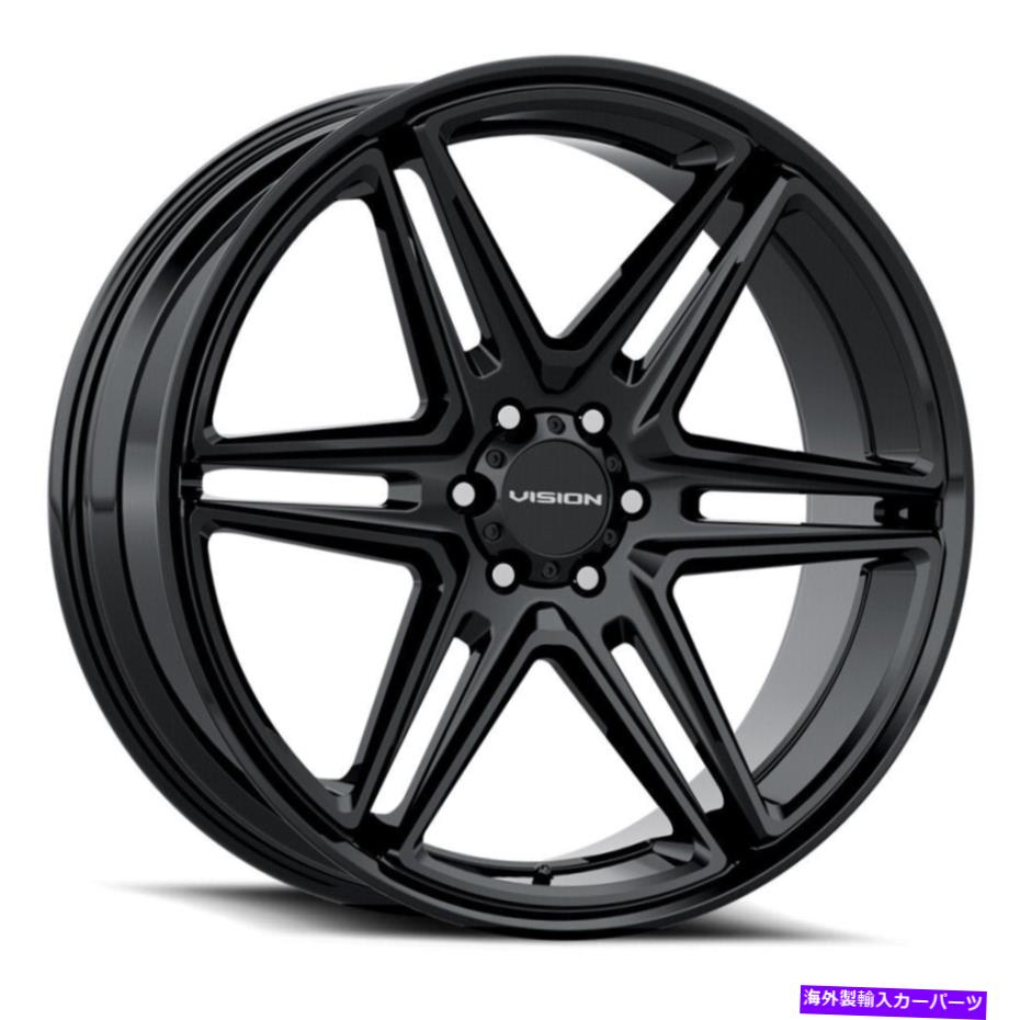ホイール　４本セット ビジョン476ウェッジ22x9.5 6x5.5/6x139.7 15グロスブラックホイール（4）78.1 22 "インチリム Vision 476 Wedge 22x9.5 6x5.5/6x139.7 15 Gloss Black Wheels(4) 78.1 22" inch Rim【並行輸入品】｜Us Custom Parts Shop USDM