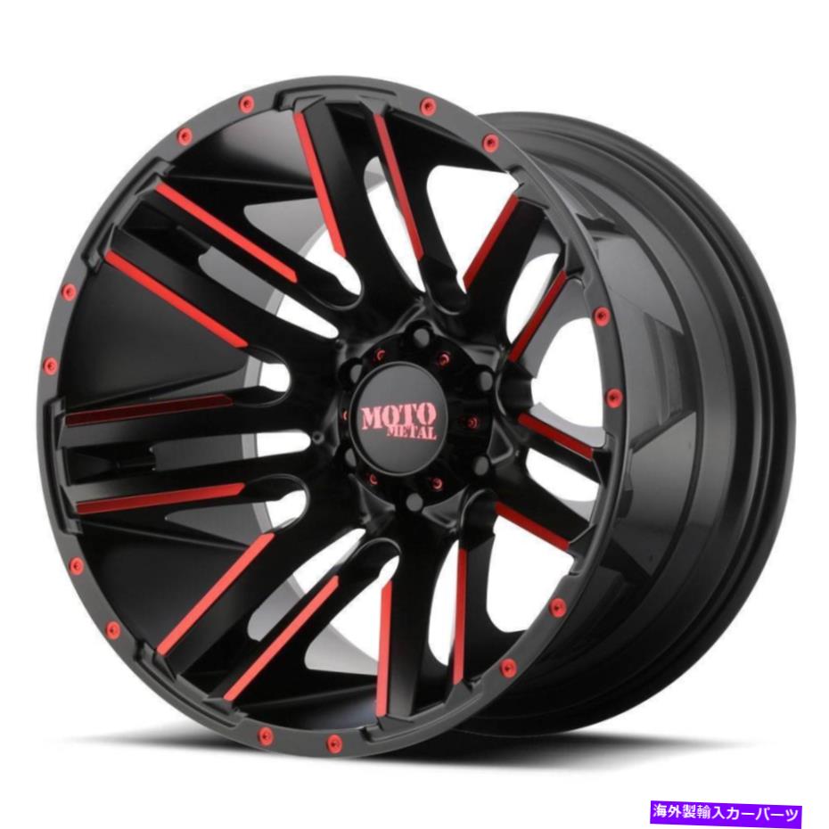ホイール　４本セット Moto Metal Mo978 Razor 20x10 6x135 -24ブラックレッドホイール（4）87.1 20インチリム Moto Metal MO978 Razor 20x10 6x135 -24 Black Red Wheels(4) 87.1 20\
