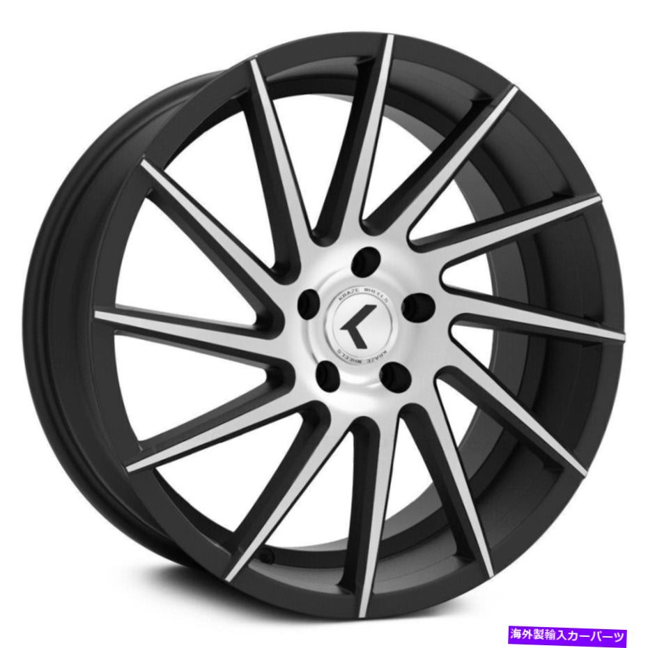 ホイール　４本セット Kraze Kr181 Spinner 22x8.5 5x112 40黒機械加工車輪（4）66.6 22 \