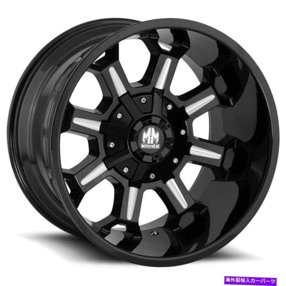 ホイール　４本セット Mayhem 8105 Combat 18x9 6x135/6x5.5 -12ブラックミリングホイール（4）106 18インチのリム Mayhem 8105 Combat 18x9 6x135/6x5.5 -12 Black Milled Wheels(4) 106 18\