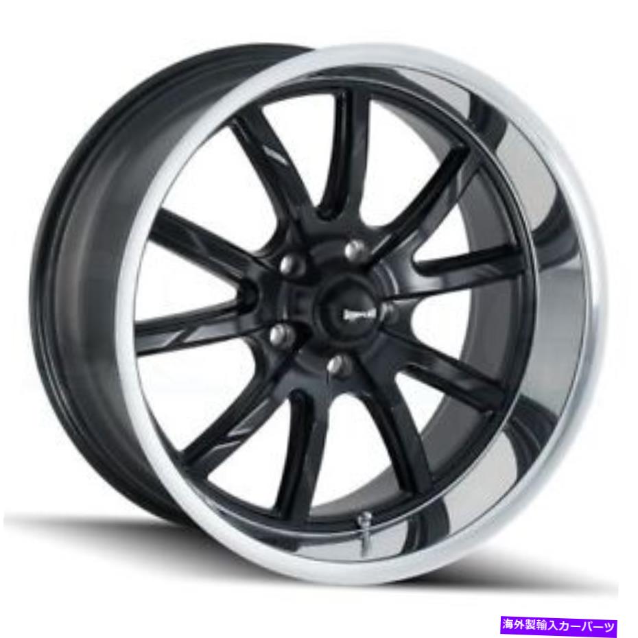 ホイール　４本セット Ridler 650 20x8.5 5x5/5x127 0ブラック機械加工リップホイール（4）83.82 20 \