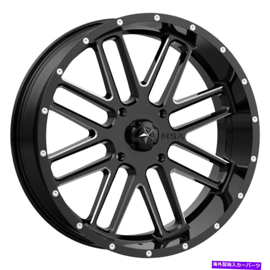 ホイール 4本セット MSAオフロードM35バンディット20x7 4x156 0ブラックミルホイール(4)132 20 "インチリム MSA Off-Road M35 Bandit 20x7 4x156 0 Black Milled Wheels(4) 132 20" inch Rims【並行輸入品】|Us Custom Parts Shop USDM