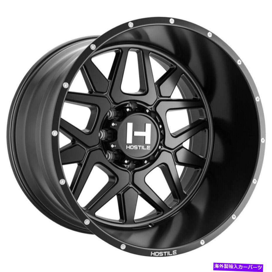 ホイール 4本セット 敵対的なH128ディアブロ20x9 8x6.5/8x165.1 0フルブラックホイール(4)125.2 20 "インチリム Hostile H128 Diablo 20x9 8x6.5/8x165.1 0 Full Black Wheels(4) 125.2 20" inch Rim【並行輸入品】|Us Custom Parts Shop USDM