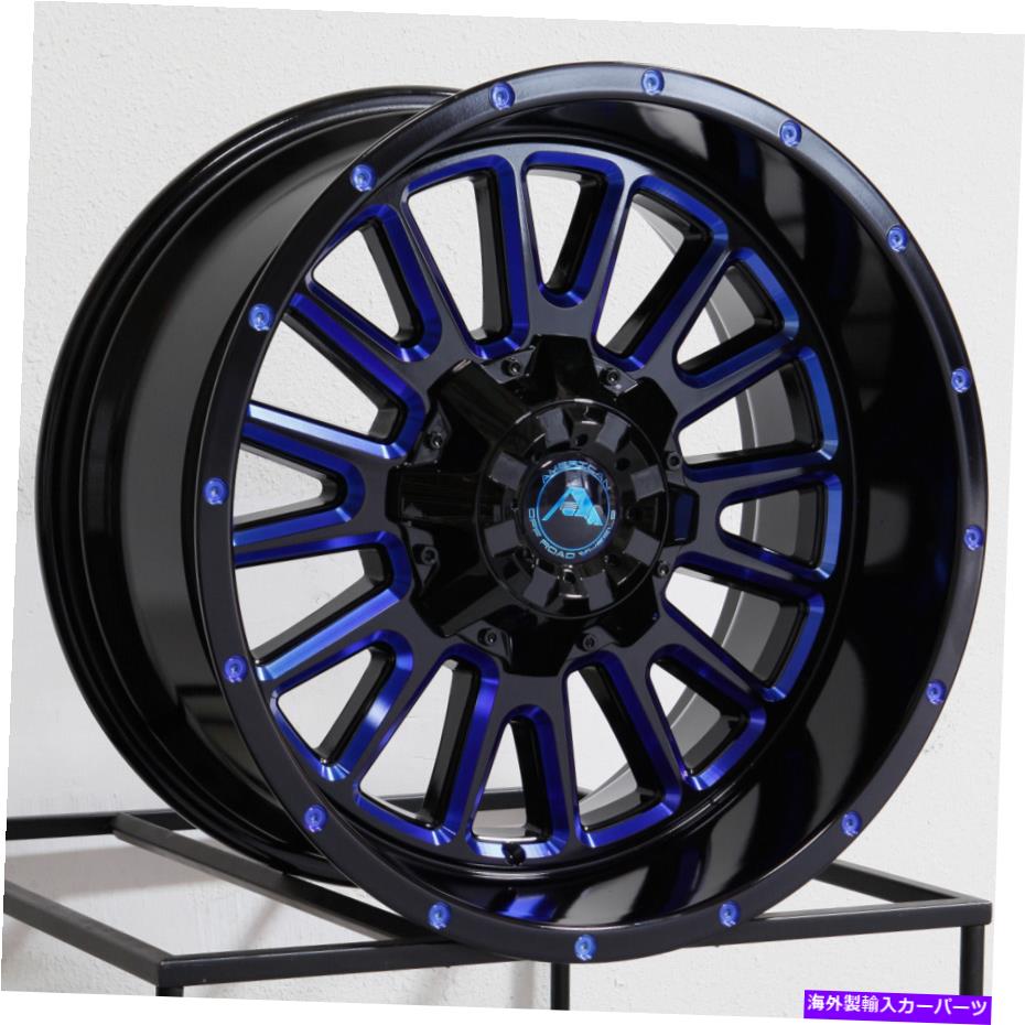ホイール 4本セット American Off -Road A105 20x10 6x135/6x5.5 -24ブラックミリングブルーホイール(4)106.1 2 American Off-Road A105 20x10 6x135/6x5.5 -24 Black Milled Blue Wheels(4) 106.1 2【並行輸入品】|Us Custom Parts Shop USDM
