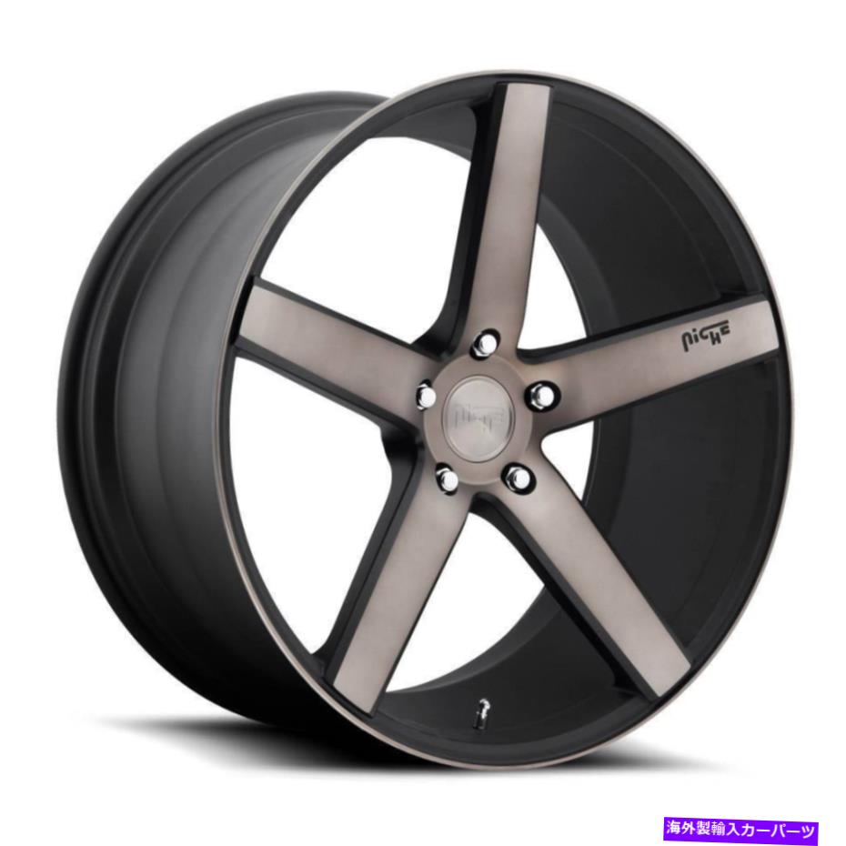 ホイール 4本セット ニッチM134ミラノ20x8.5 5x120 35ブラック機械加工ホイール(4)72.56 20インチリム Niche M134 Milan 20x8.5 5x120 35 Black Machined Wheels(4) 72.56 20" inch Rims【並行輸入品】|Us Custom Parts Shop USDM