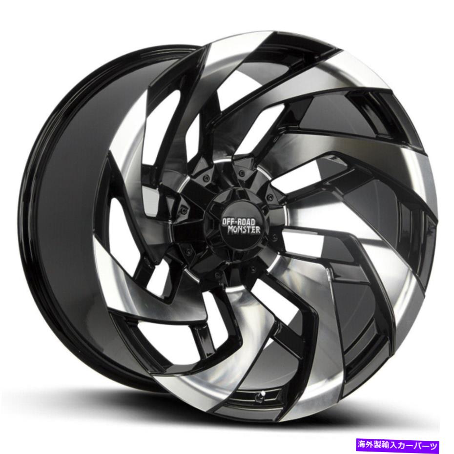 ホイール 4本セット オフロードモンスターM24 22x12 5x5/5x5.5 -44ブラックマシンホイール(4)78.1 22 "インチr Off-Road Monster M24 22x12 5x5/5x5.5 -44 Black Machine Wheels(4) 78.1 22" inch R【並行輸入品】|Us Custom Parts Shop USDM