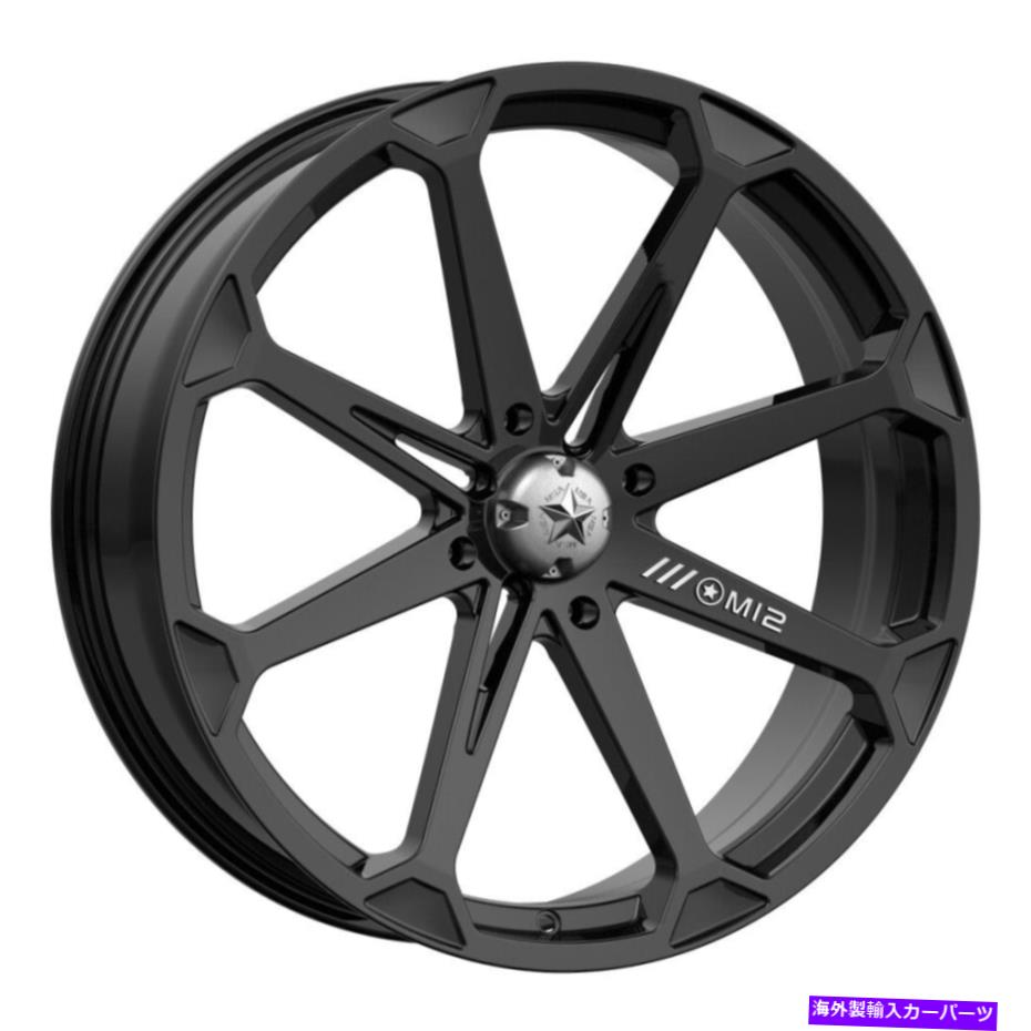 ホイール　４本セット MSAオフロードM12ディーゼル22x7 4x137 10グロスブラックホイール（4）112.1 22 \