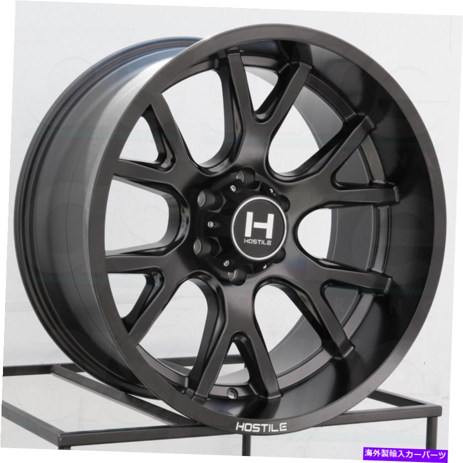 ホイール 4本セット 敵対的なH113 Rage 22x10 8x6.5/8x165.1 -25フルブラックホイール(4)125 22 \