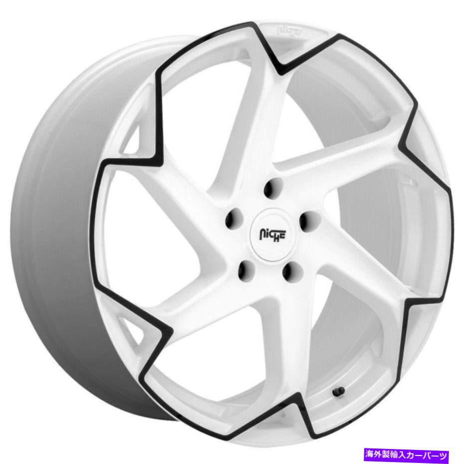 ホイール　４本セット ニッチM257フラッシュ20x9 5x120 35ホワイトブラックホイール（4）72.56 20インチリム Niche M257 Flash 20x9 5x120 35 White Black Wheels(4) 72.56 20\