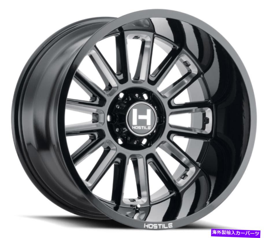 ホイール　４本セット 敵対的なH115プレデター20x9 6x5.5/6x139.7 12ブラックミリングホイール（4）106.1 20 \