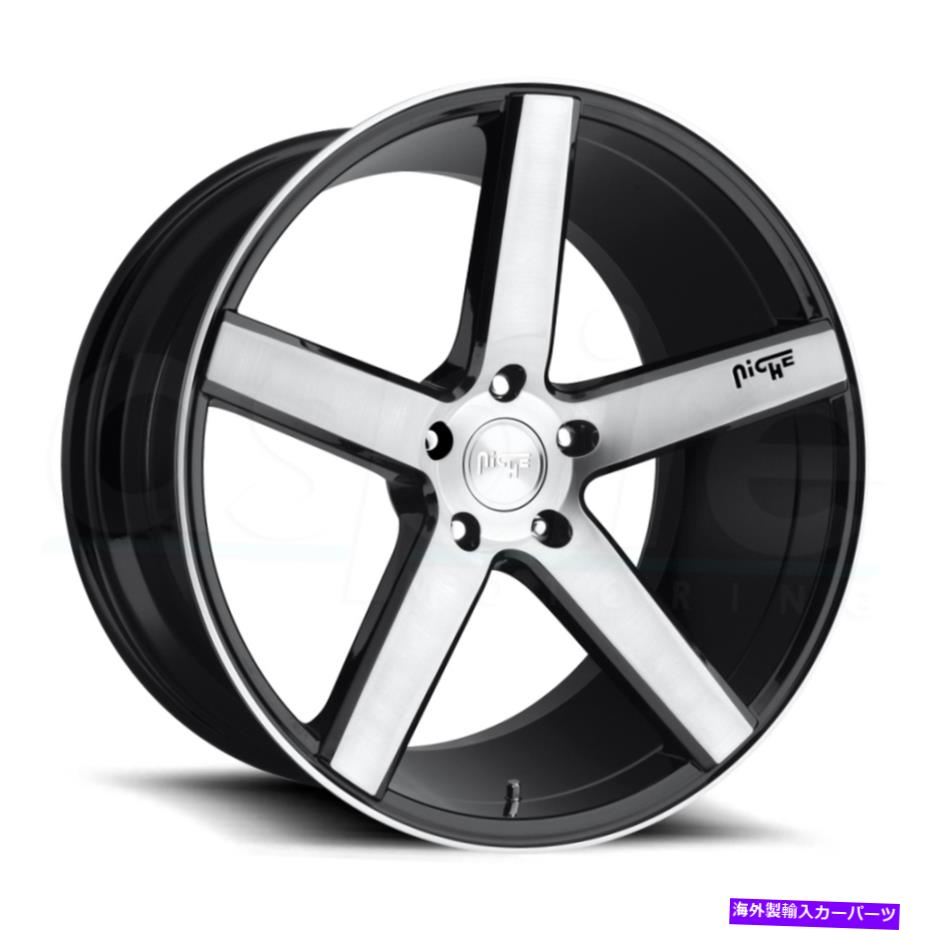 ホイール　４本セット ニッチM124ミラノ20x8.5 5x114.3 35ブラック機械加工ホイール（4）72.56 20 \