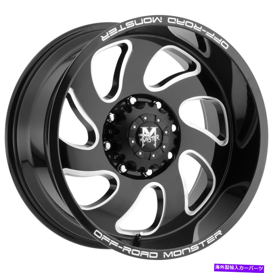 ホイール　４本セット オフロードモンスターM07 22x12 5x5/5x127 -44ブラックミリングホイール（4）78.1 22 \