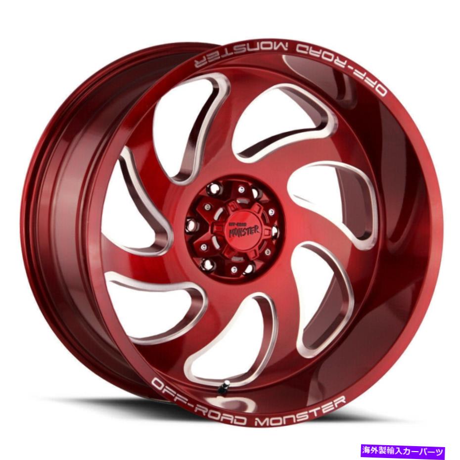 ホイール　４本セット オフロードモンスターM07 22x12 6x5.5/6x139.7 -44キャンディアップルレッドホイール（4）106.4 22 \