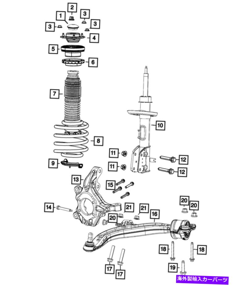 サスペンション 本物のMoparフロントサスペンションストラットは68248729ADを左に左折しました Genuine Mopar Front Suspension Strut Left 68248729AD【並行輸入品】